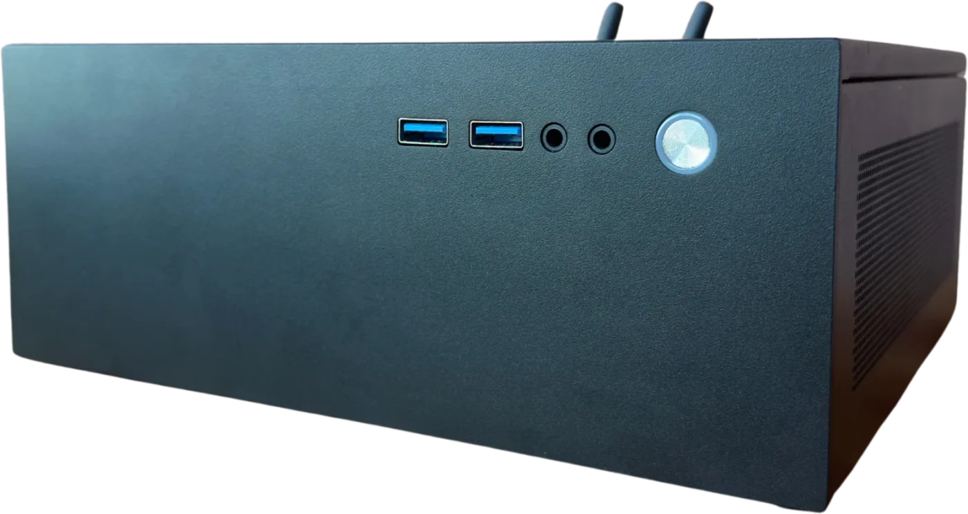 Companion Core 128 in the charcoal finish, seen from the front at an angle